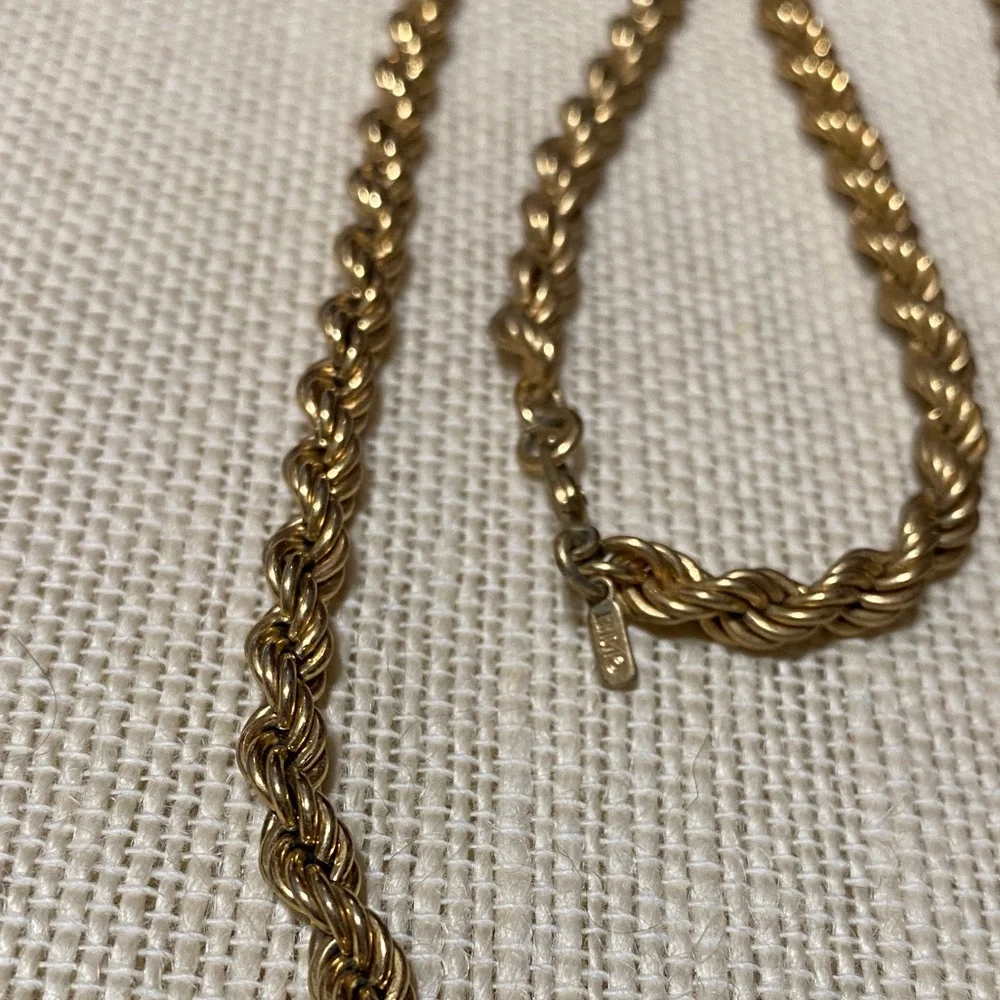 Vintage Monet 24” 5mm Gold Rope Chain Necklace